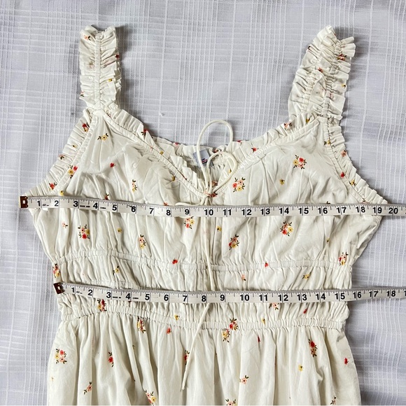 Old Navy Colorway Fit & Flare White Ditsy Floral Cottagecore Midi Dress L - Picture 6 of 16